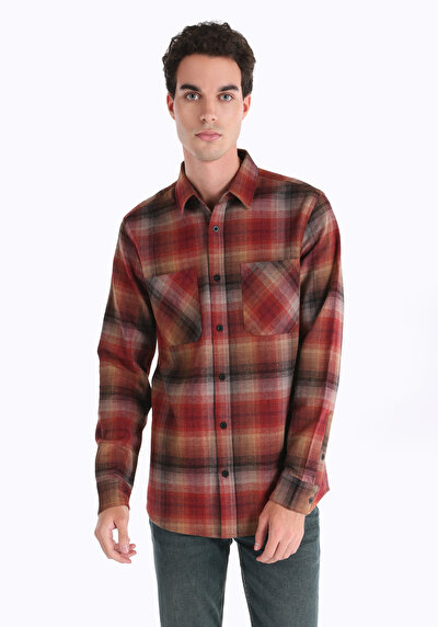 Image de Chemise À Manches Longues Marron Homme