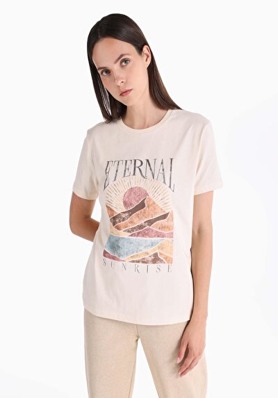 Image de T-shirt À Manches Courtes Blanc Regular Fit  Femme