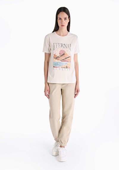Image de T-shirt À Manches Courtes Blanc Regular Fit  Femme