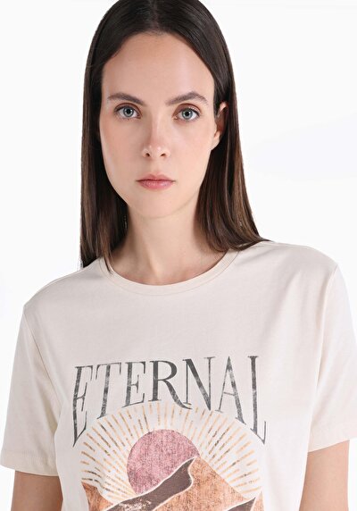 Image de T-shirt À Manches Courtes Blanc Regular Fit  Femme