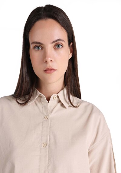 Image de Chemise À Manches Longues Beige Regular Fit   Femme