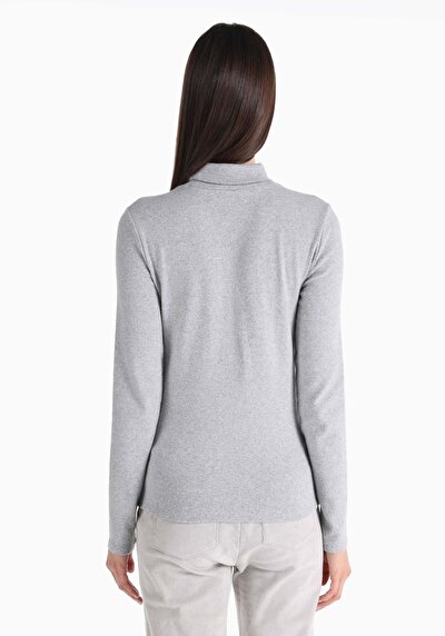 Image de T-shirt À Manches Longues Gris Slim Fit  Femme