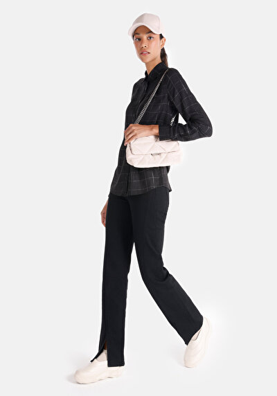 Image de Chemise À Manches Longues Noir Slim Fit Femme