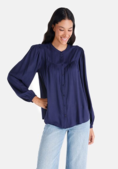 Image de Chemise À Manches Longues Marine Regular Fit   Femme
