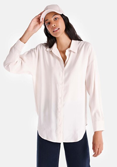 Image de Chemise À Manches Longues Ecru Regular Fit   Femme