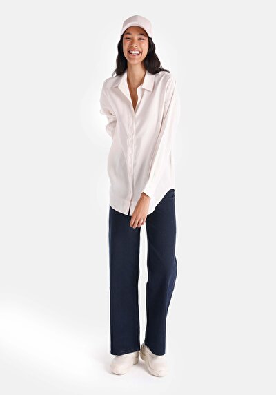 Image de Chemise À Manches Longues Ecru Regular Fit Femme