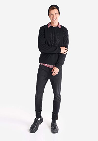 Afficher les détails de Pull-over Noir Regular Fit  Homme