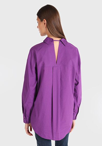 Image de Chemise À Manches Longues Violet Relaxed Fit   Femme