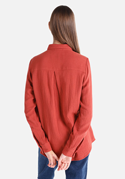 Image de Chemise À Manches Longues Marron Regular Fit Femme