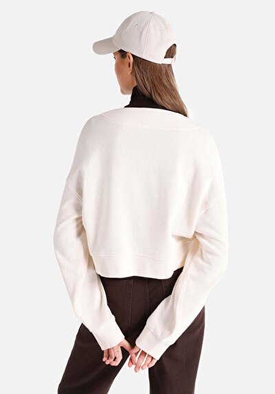 Image de T-shirt À Manches Longues Ecru Regular Fit Femme