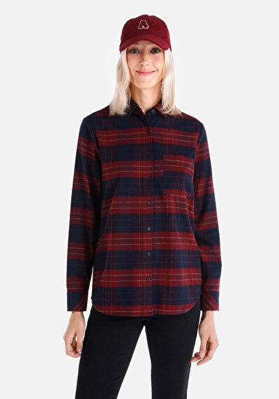 Image de Chemise À Manches Longues Bordeaux    Femme