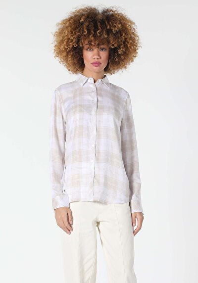 Image de Chemise À Manches Longues Beige Regular Fit   Femme