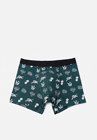 Image de Sous-vêtements Vert Modern Fit Imprimé Homme