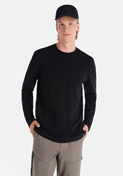 Image de T-shirt À Manches Longues Noir Regular Fit Homme