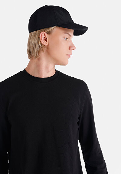 Image de T-shirt À Manches Longues Noir Regular Fit  Homme