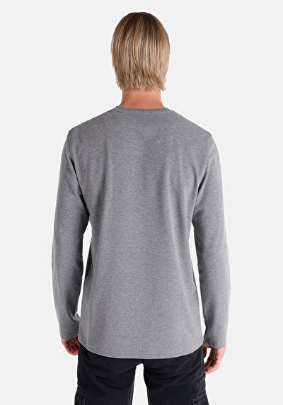 Image de T-shirt À Manches Longues Gris Regular Fit  Homme