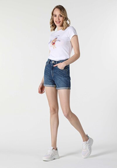 Image de T-shirt À Manches Courtes Blanc Slim Fit Femme
