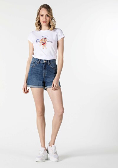 Image de T-shirt À Manches Courtes Blanc Slim Fit  Femme