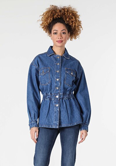 Afficher les détails de Veste De Blazer Bleu Oversize Fit   Femme