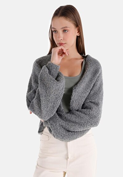 Image de Cardigan Tricot Gris Regular Fit Femme