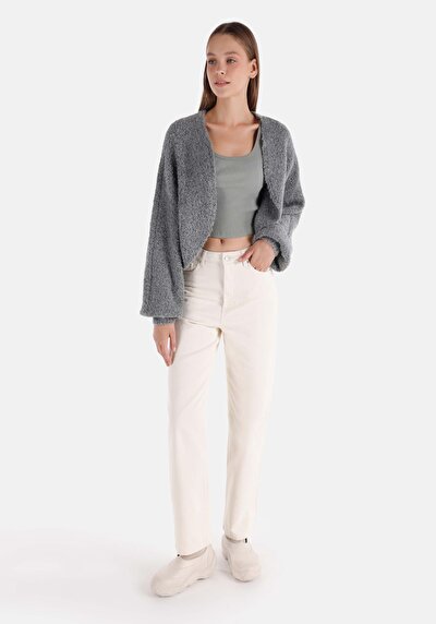 Image de Cardigan Tricot Gris Regular Fit Femme