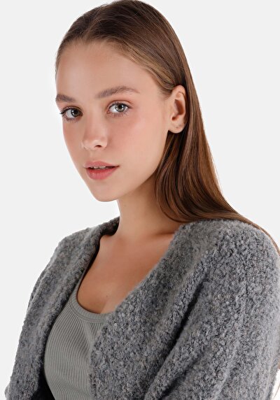 Image de Cardigan Tricot Gris Regular Fit Femme
