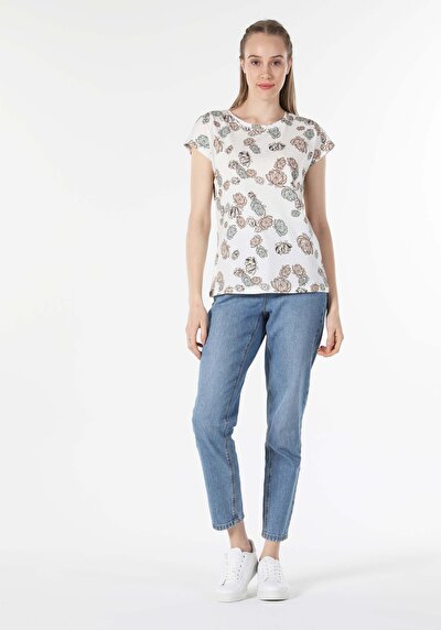 Image de T-shirt À Manches Courtes Multicolou Regular Fit  Femme