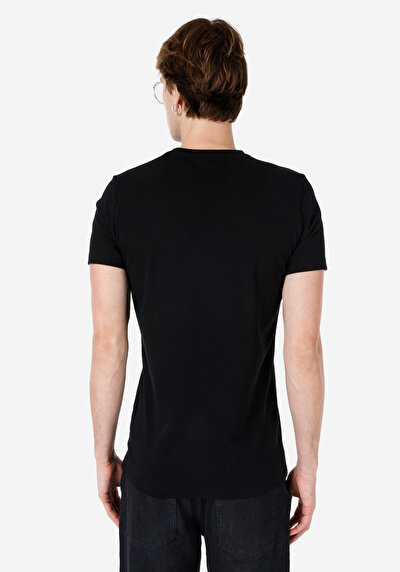 Image de T-shirt À Manches Courtes Noir Slim Fit Homme