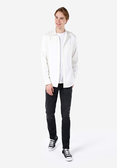 Image de Chemise À Manches Longues Blanc Regular Fit   Homme