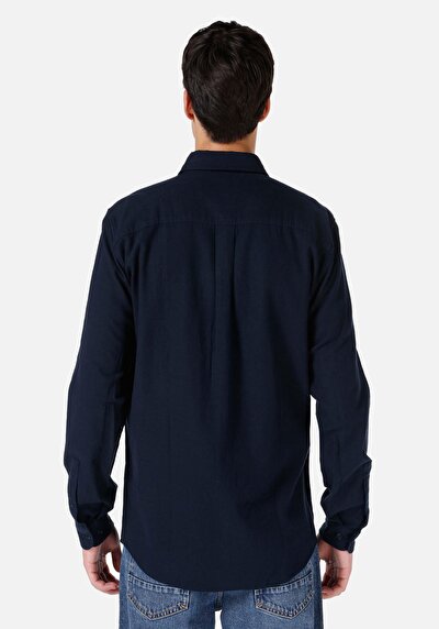 Image de Chemise À Manches Longues Marine Regular Fit   Homme