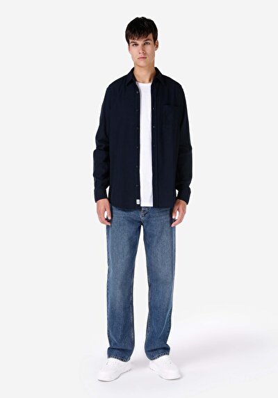 Image de Chemise À Manches Longues Marine Regular Fit Homme