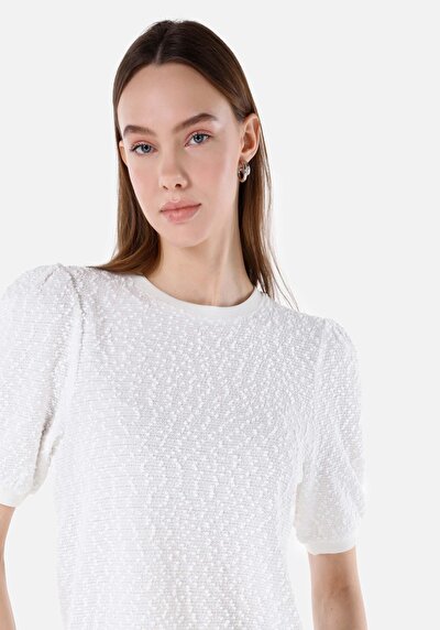 Image de T-shirt À Manches Courtes Blanc Regular Fit Droit Femme