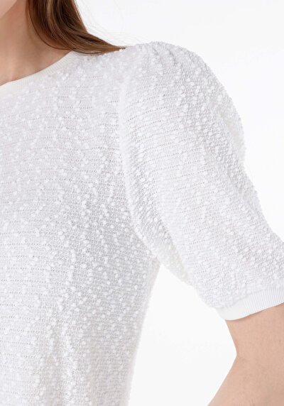 Image de T-shirt À Manches Courtes Blanc Regular Fit Droit Femme