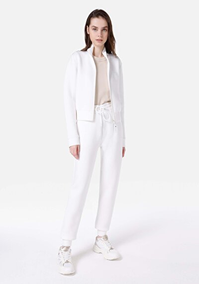 Afficher les détails de Pantalon De Survêtement Blanc Slim Fit Femme