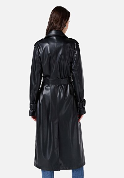 Image de Veste Pu Noir Regular Fit Femme