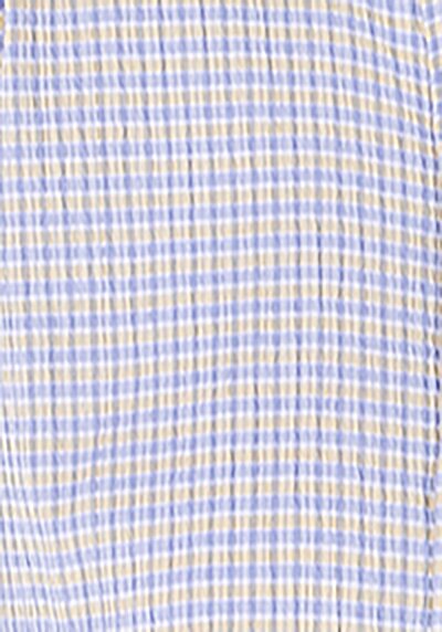 Image de Chemise À Manches Longues Bleu Relaxed Fit Plaid Uni Femme