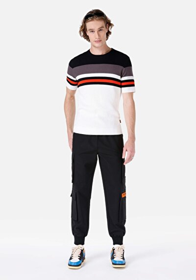 Image de Pantalon Noir Lastikli Medium Rise En Polyester Comfort Fit Homme