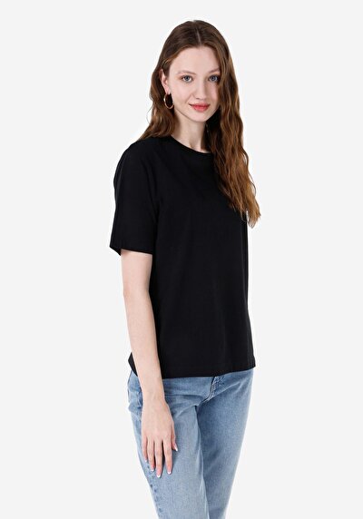 Image de T-shirt À Manches Courtes Noir Regular Fit Femme