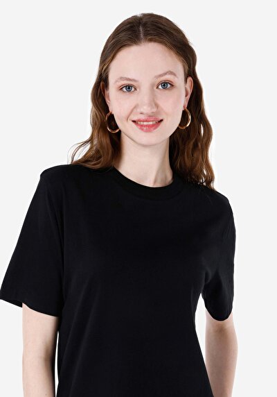 Image de T-shirt À Manches Courtes Noir Regular Fit Femme