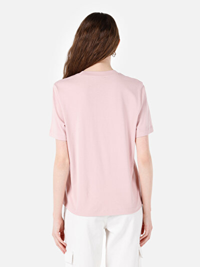 Afficher les détails de T-shirt À Manches Courtes Rose Regular Fit  Femme