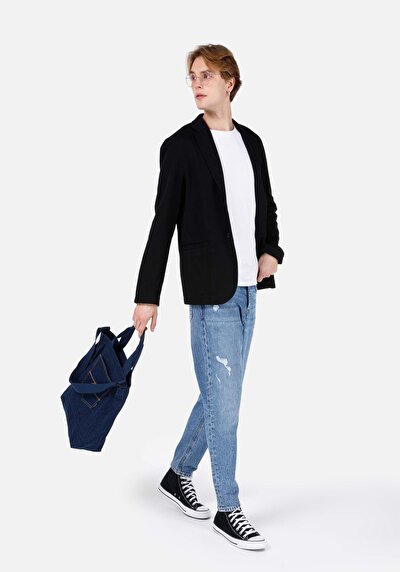 Afficher les détails de Veste De Blazer Noir Slim Fit   Homme