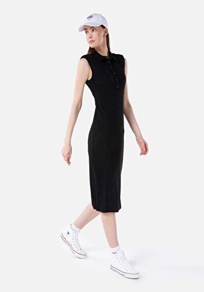 Image de Robe Noir Slim Fit Sans Manches Femme