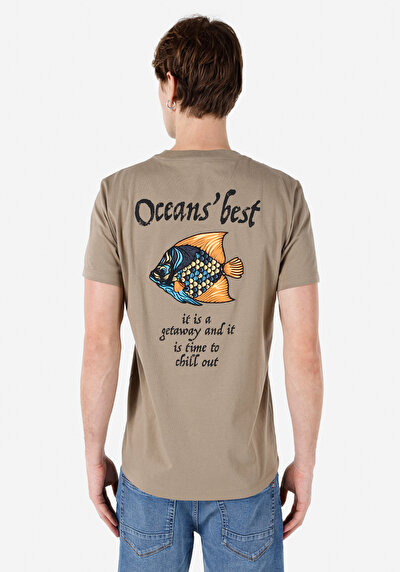 Image de T-shirt À Manches Courtes Marron Regular Fit Homme