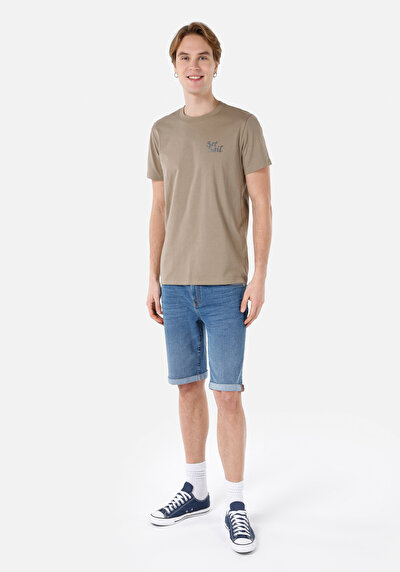 Image de T-shirt À Manches Courtes Marron Regular Fit Homme
