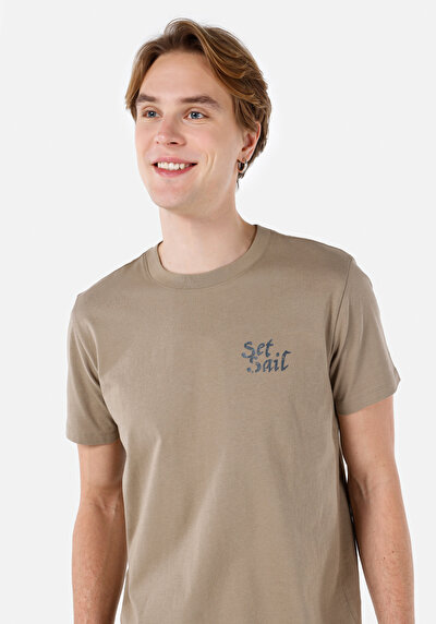 Image de T-shirt À Manches Courtes Marron Regular Fit Homme
