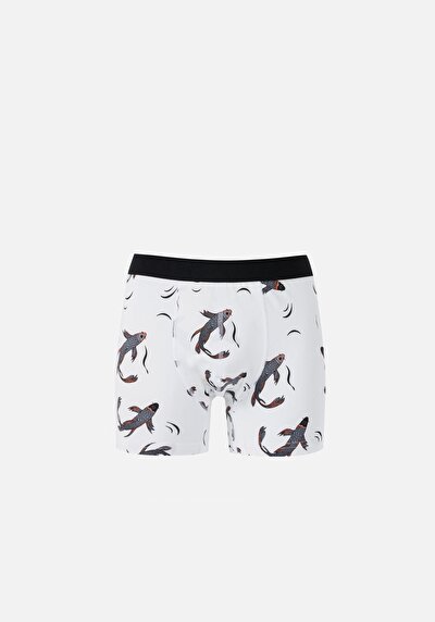 Image de Sous-vêtements Blanc Modern Fit Imprimé Homme