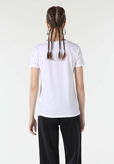 Image de T-shirt À Manches Courtes Blanc Regular Fit Femme