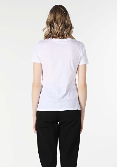 Image de T-shirt À Manches Courtes Blanc Regular Fit Femme