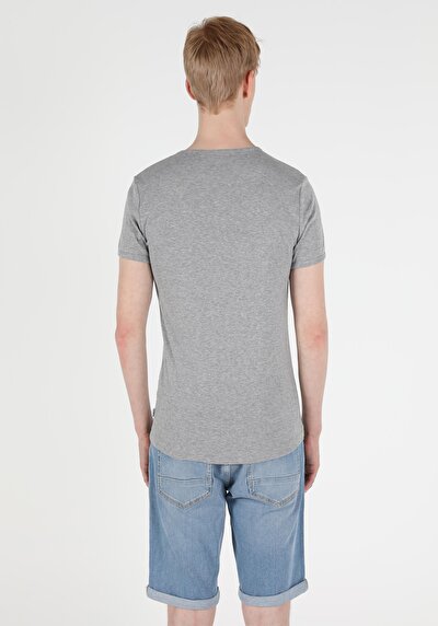 Image de T-shirt À Manches Courtes Gris Slim Fit  Homme