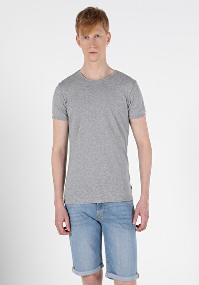 Image de T-shirt À Manches Courtes Gris Slim Fit  Homme